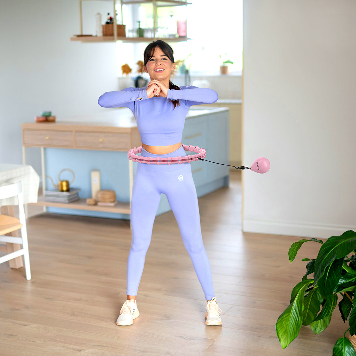 HMS HHW02 Light Pink Hula Hop z wypustkami i obciążnikiem