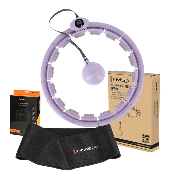 ZESTAW HULA HOP HHW09 VIOLET Z PIŁKĄ GRAWITACYJNĄ I LICZNIKIEM HMS + PAS BR163 BLACK