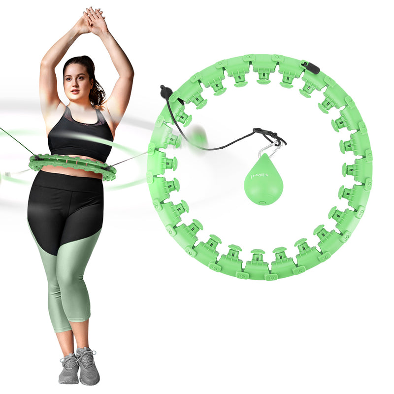 HULA HOP PLUS SIZE SET HHW12 GREEN WITH PROJECTIONS AND HMS WEIGHT + BR163 BLACK BELT