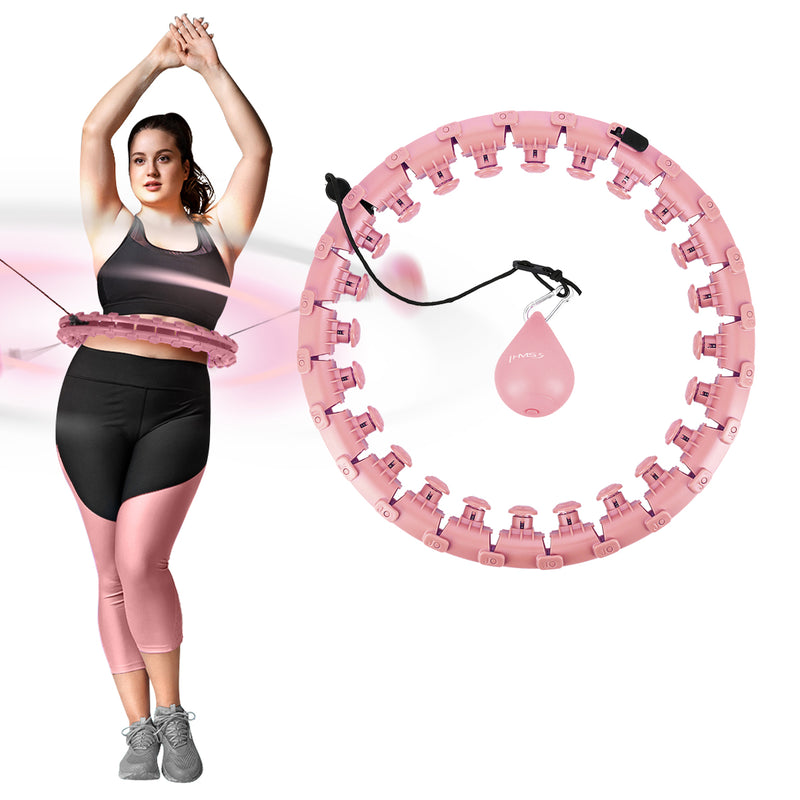 ZESTAW HULA HOP PLUS SIZE HHW12 PINK Z WYPUSTKAMI I OBCIĄŻNIKIEM HMS + PAS BR163 RED