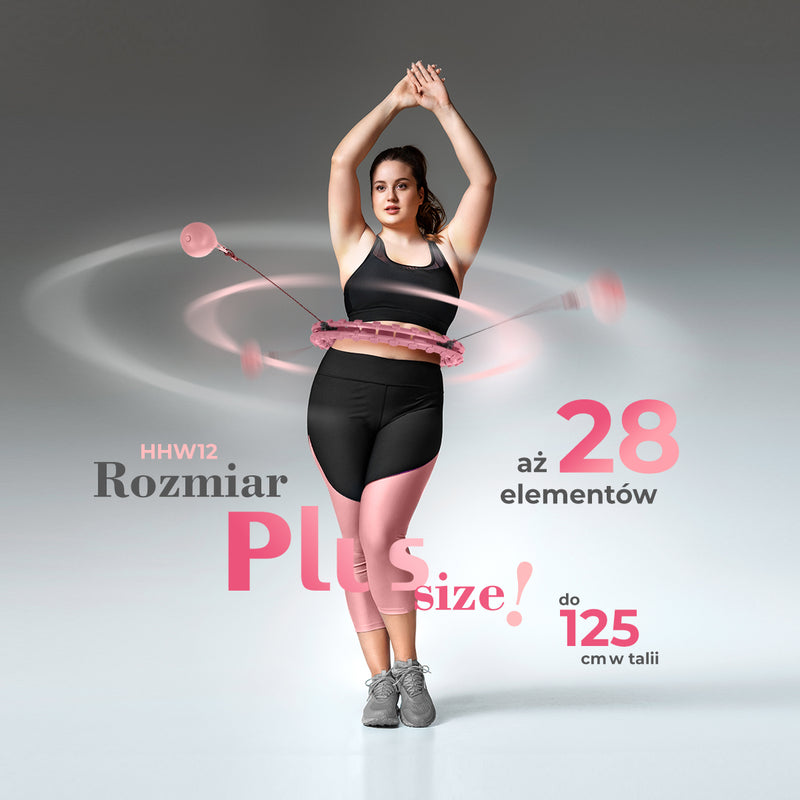 ZESTAW HULA HOP PLUS SIZE HHW12 PINK Z WYPUSTKAMI I OBCIĄŻNIKIEM HMS + PAS BR163 RED