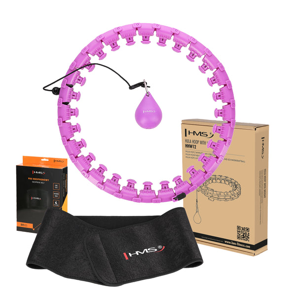 HULA HOP PLUS SIZE SET HHW12 VIOLET WITH PROJECTIONS AND HMS WEIGHT + BR163 BLACK BELT