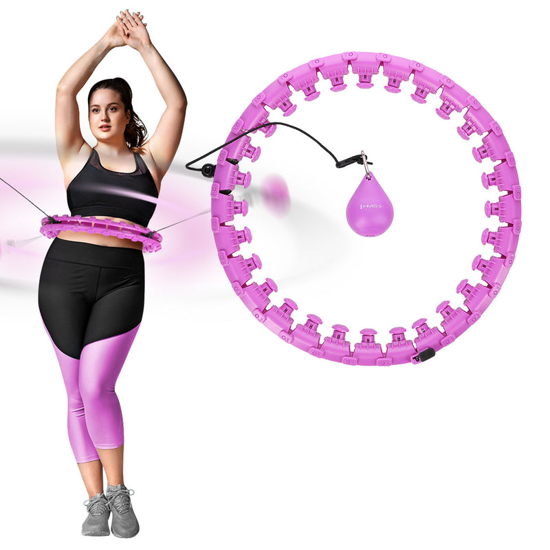 ZESTAW HULA HOP PLUS SIZE HHW12 VIOLET Z WYPUSTKAMI I OBCIĄŻNIKIEM HMS + PAS BR163 BLACK