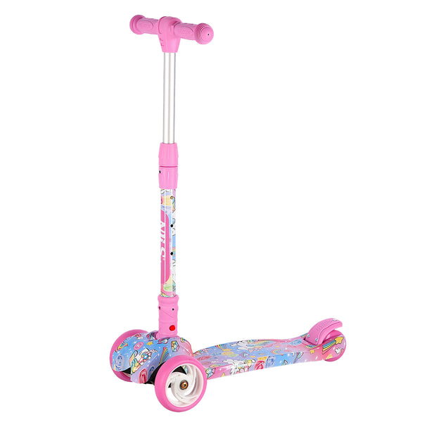 HLB15 PINK LED CHILDREN'S SCOOTER NILS FUN