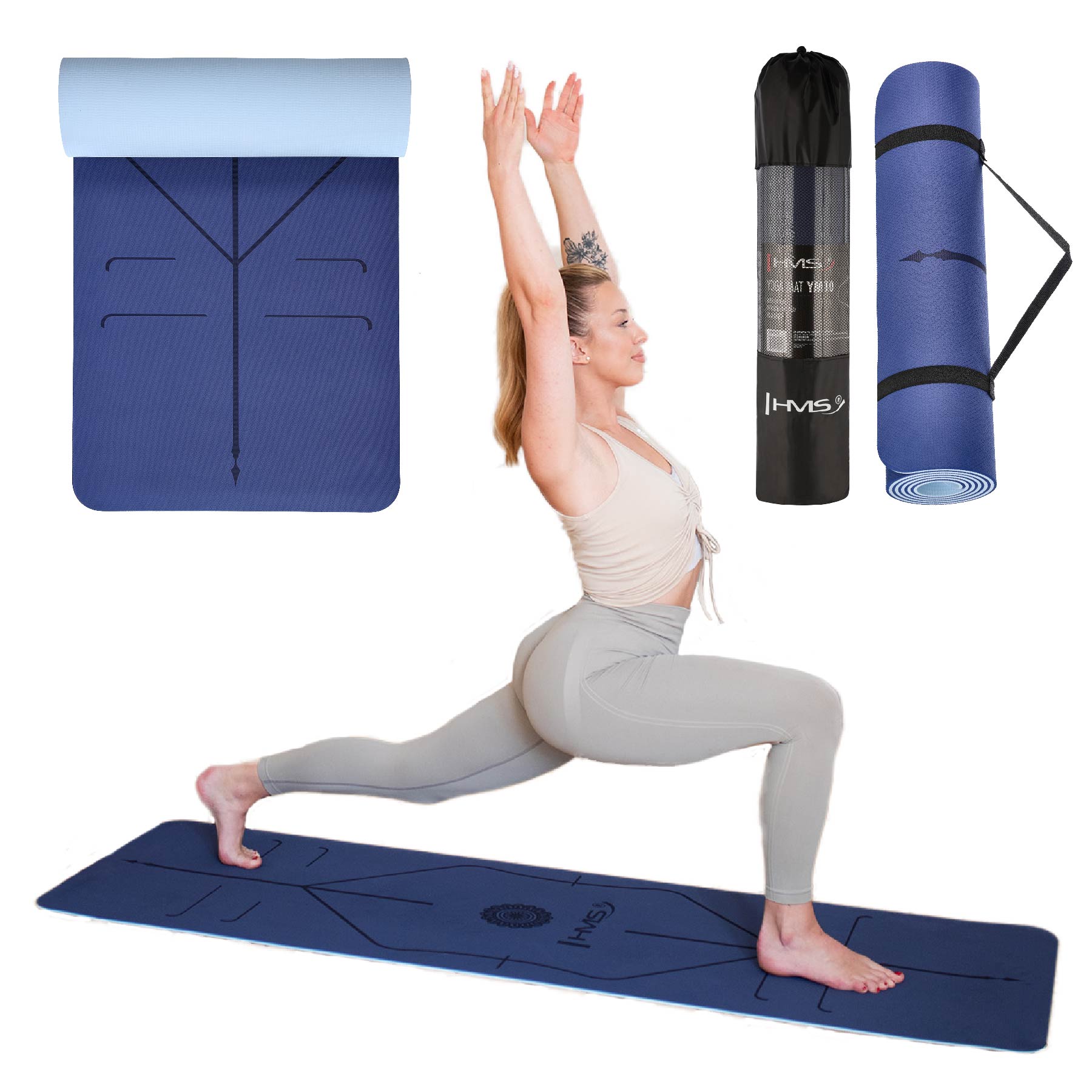 HMS YM10 Dark blue Yoga mat