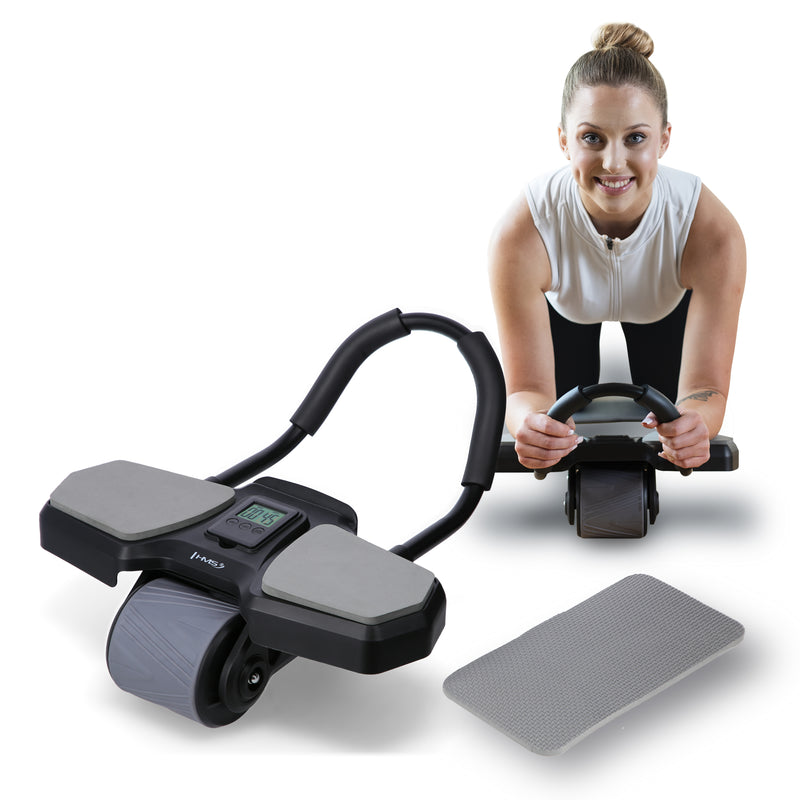 KA10 BLACK ABS WHEEL AUTOMATIC WHEEL FOR EXERCISING THE ABDOMINAL MUSCLES WITH SUPPORT