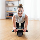 KA10 ČERNÝ ABS KOLEČKO AUTOMATICKÉ KOLEČKO PRO CVIČENÍ BŘIŠNÍCH SVALŮ S PODPOROU