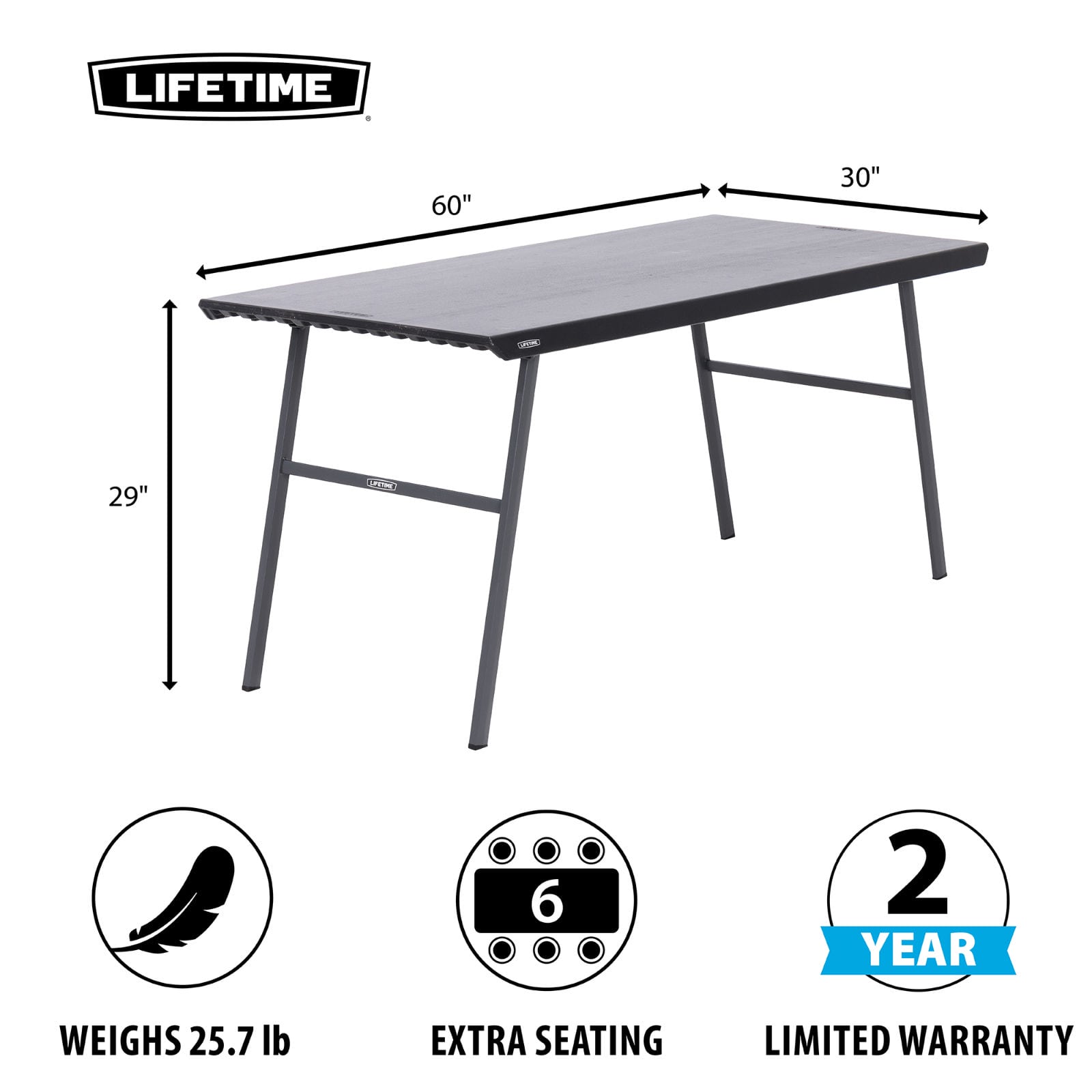 LIFETIME BIURKO SKŁADANE 152CM 80957