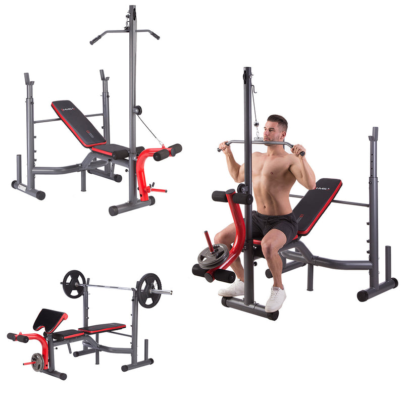 LS7206 (2 PARTS) BARBELL BENCH WITH HMS PULL-OUT