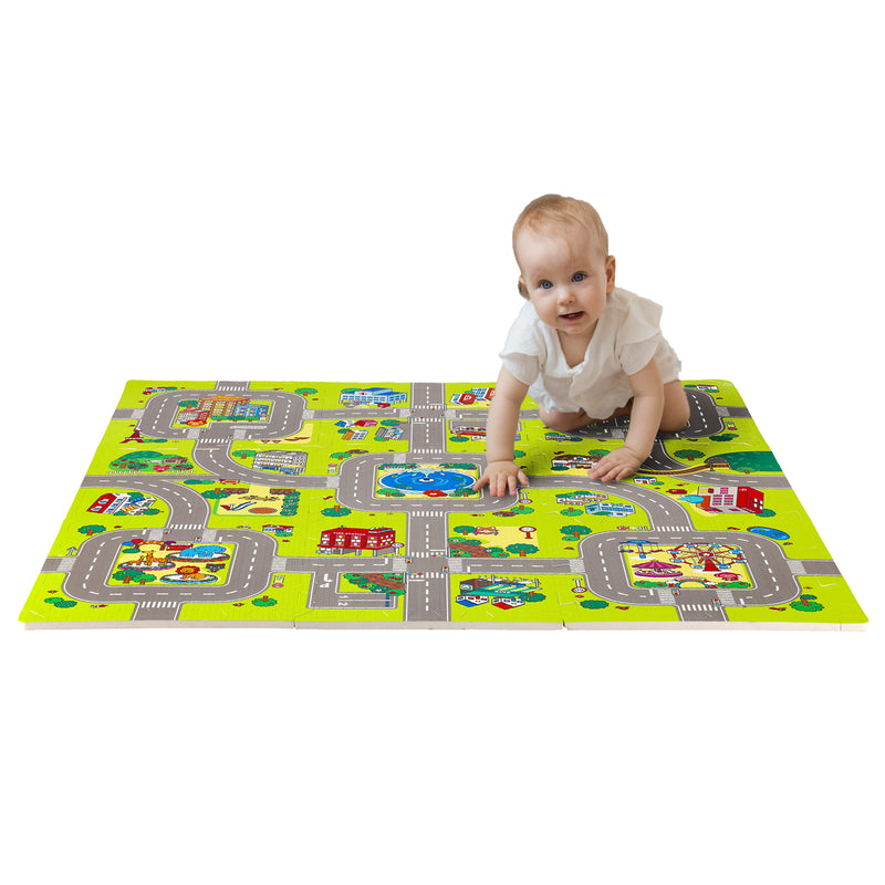 MD02 CHILDREN'S MAT PUZZLE CARS 9 PIECES 10MM NILS FUN