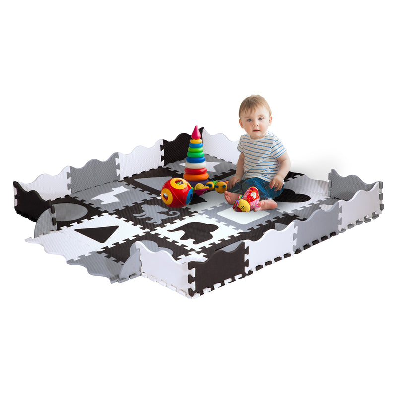 MD03 CHILDREN'S MAT PUZZLE PLAYPEN GRAY 36 PIECES 140x140CM NILS FUN