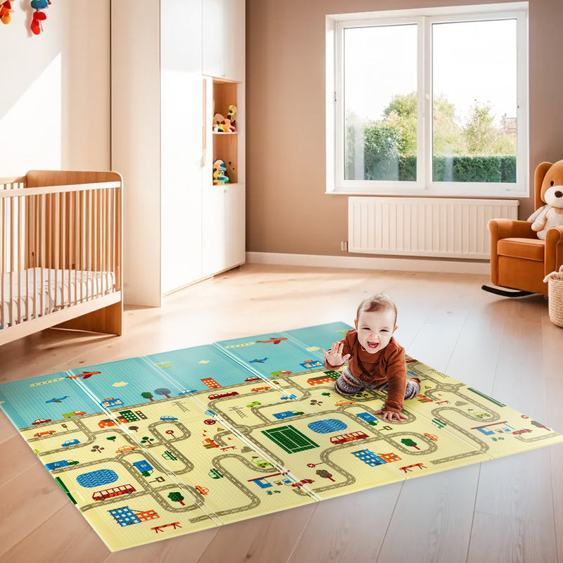 MD04 CHILDREN'S FOLDABLE MAT CITY 195x180CM NILS FUN