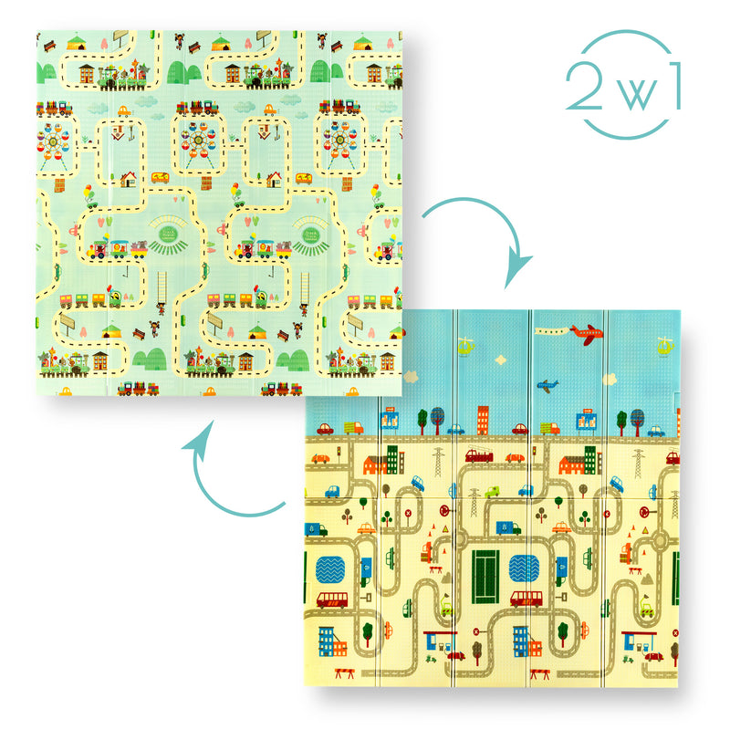 MD04 CHILDREN'S FOLDABLE MAT CITY 195x180CM NILS FUN