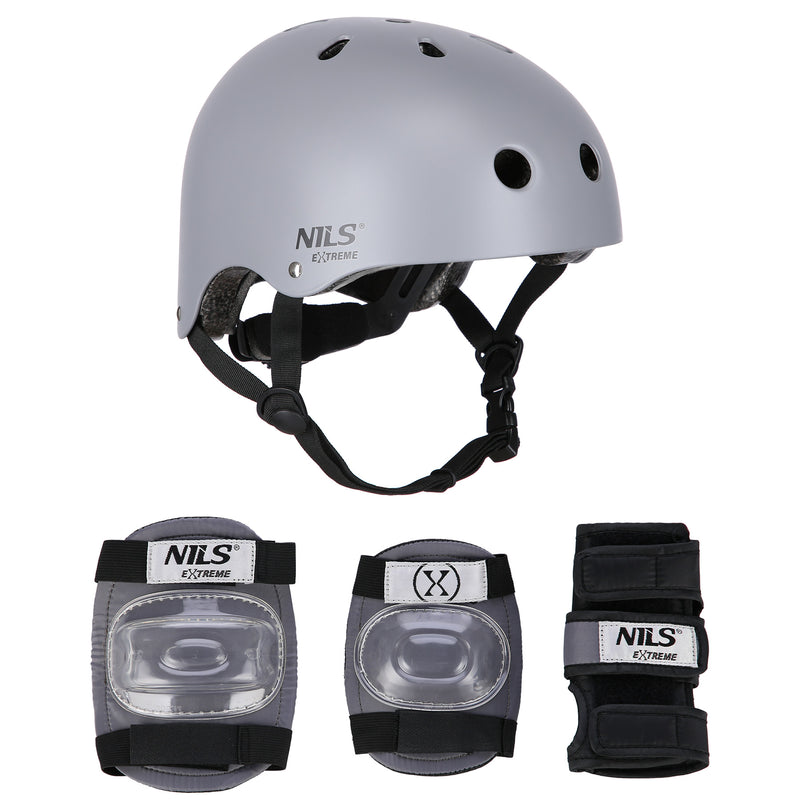 MR290+H230 HELMET WITH PROTECTORS SET GREY SIZE S NILS EXTREME