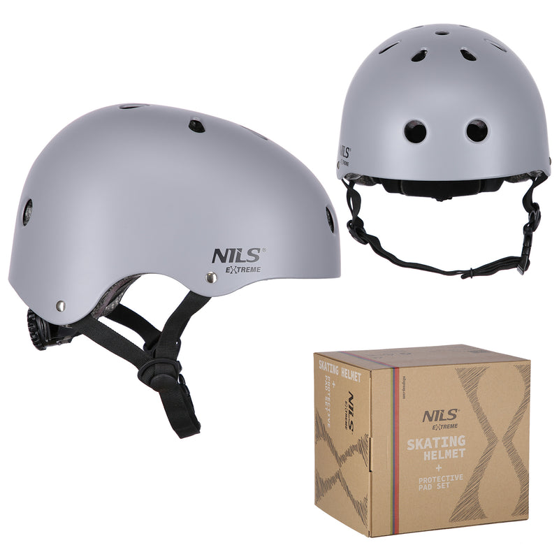 MR290+H230 HELMET WITH PROTECTORS SET GREY SIZE S NILS EXTREME