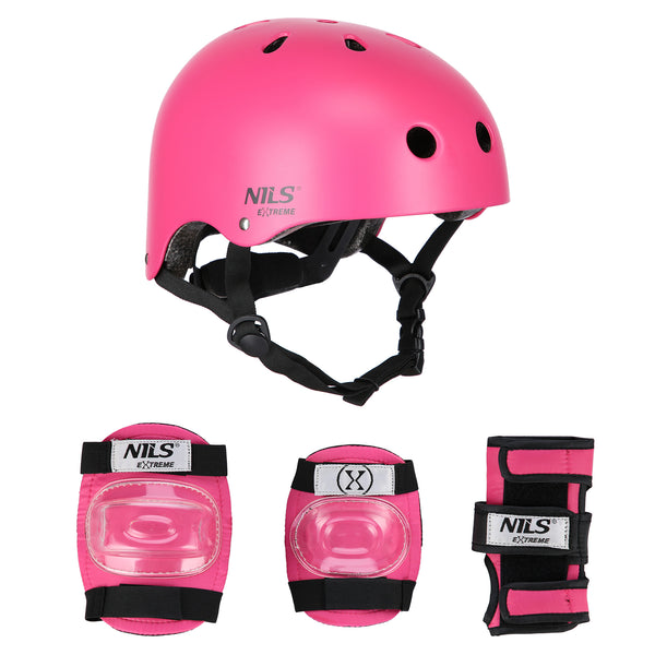 MR290+H230 HELMET WITH PROTECTORS SET PINK SIZE S NILS EXTREME