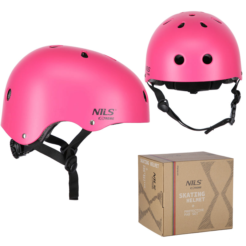 MR290+H230 HELMET WITH PROTECTORS SET PINK SIZE M NILS EXTREME