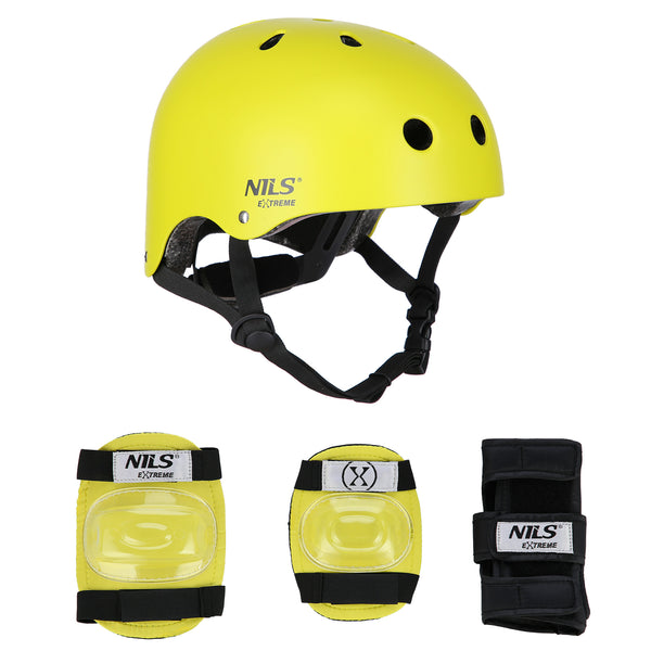 MR290+H230 HELMET WITH PROTECTORS SET YELLOW SIZE M NILS EXTREME