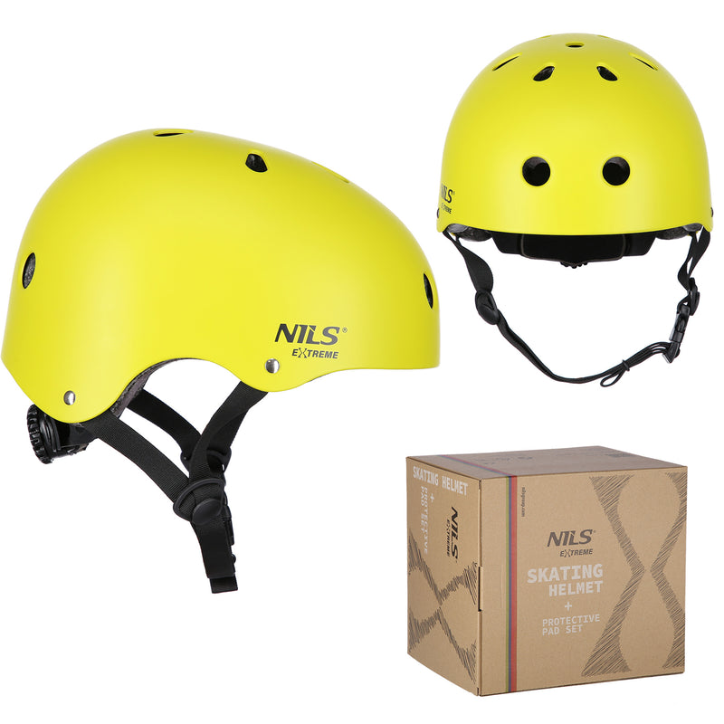 MR290+H230 HELMET WITH PROTECTORS SET YELLOW SIZE M NILS EXTREME