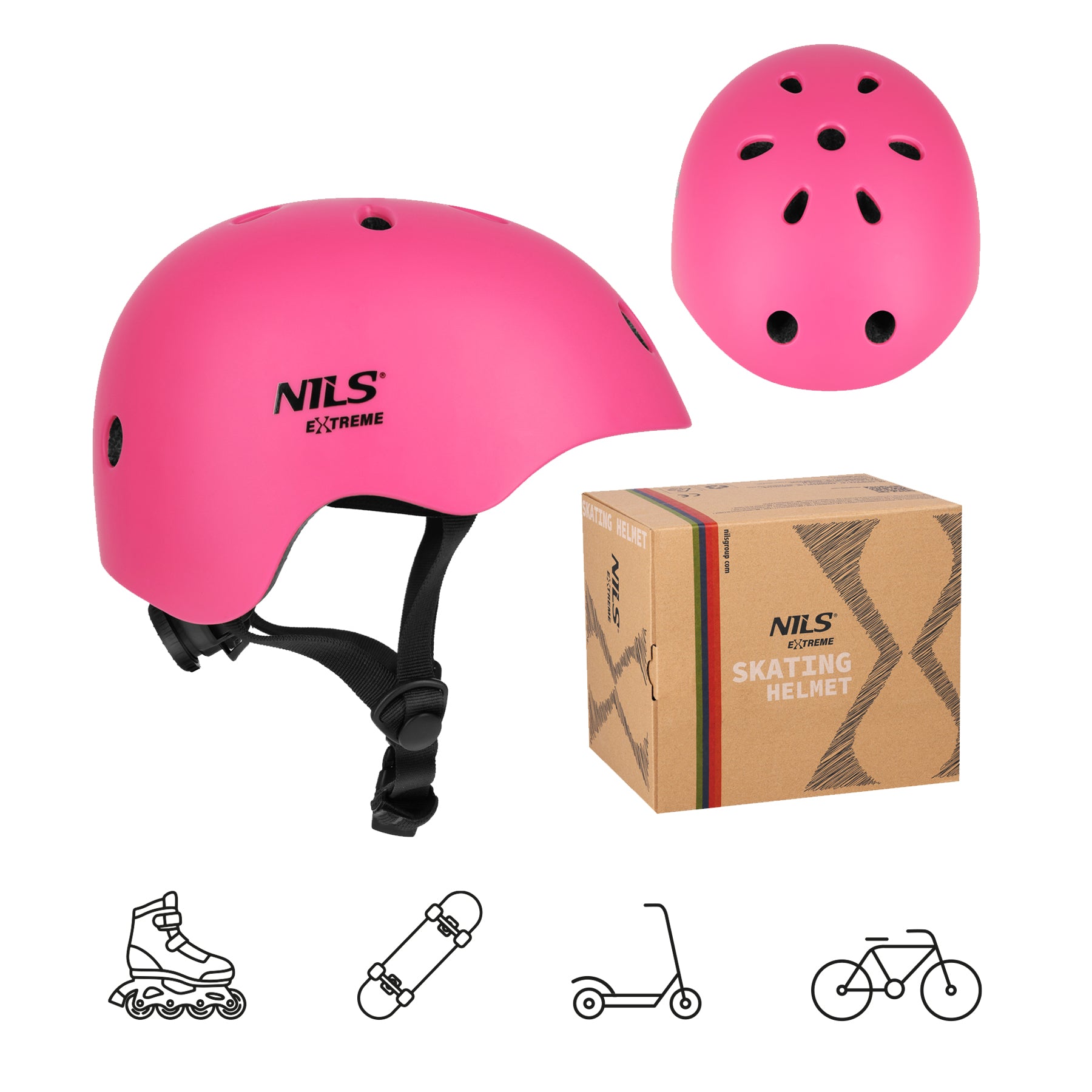 Nils Extreme MT301 Kask różowy S(52-56 cm)