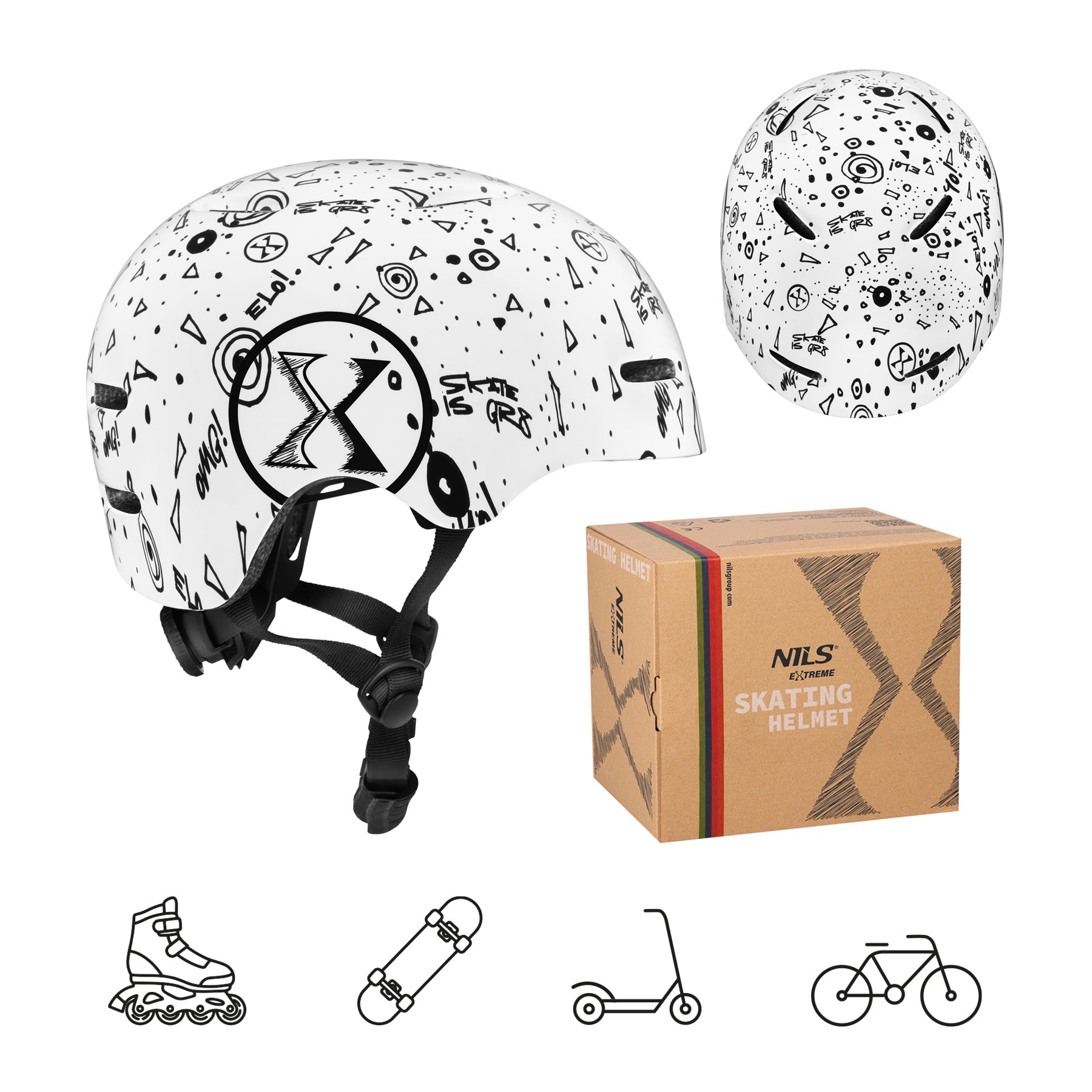 MT311 KASK BIAŁY S(52-56CM) NILS EXTREME