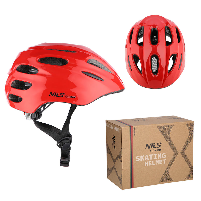 MTW01 LED HELMET RED SIZE S (44-50 cm) NILS EXTREME