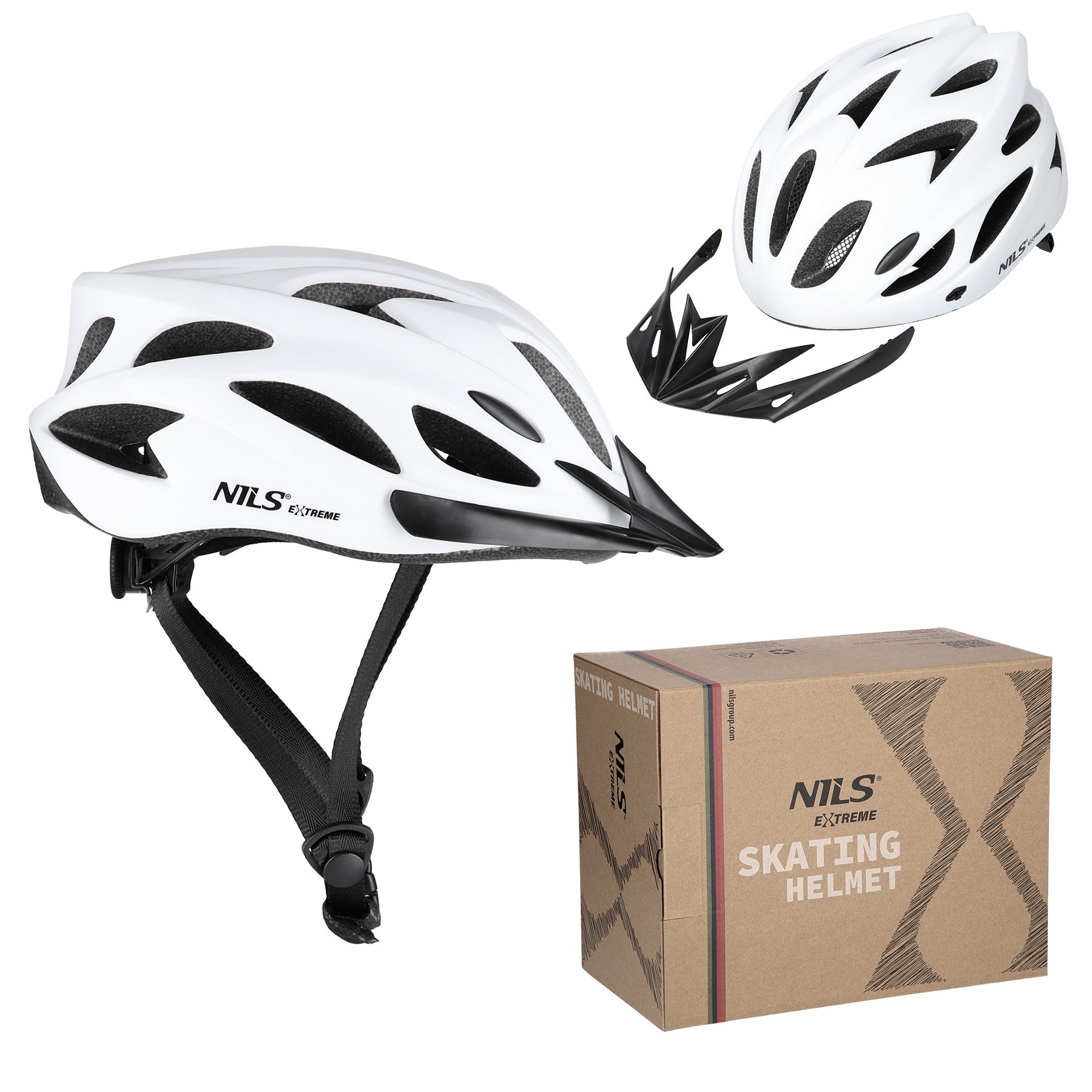 MTW291 BÍLÁ PŘILBA VELIKOST S (50-59 CM) NILS EXTREME