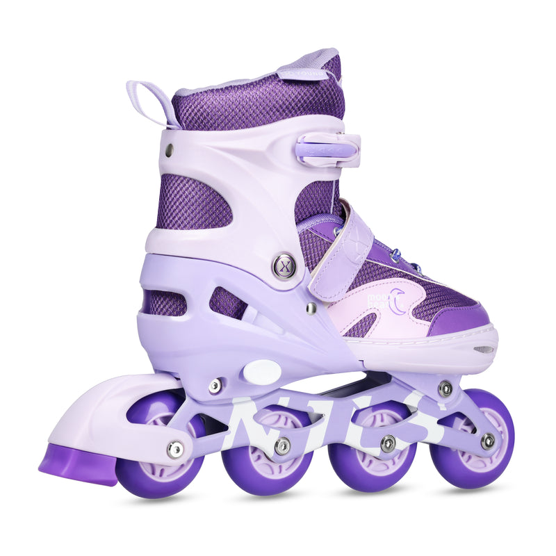 NA0189 LED SADA CHRÁNIČŮ NA BRUSLENÍ MOONBEAM FIALOVÉ VELIKOST L (39-42) NILS EXTREME