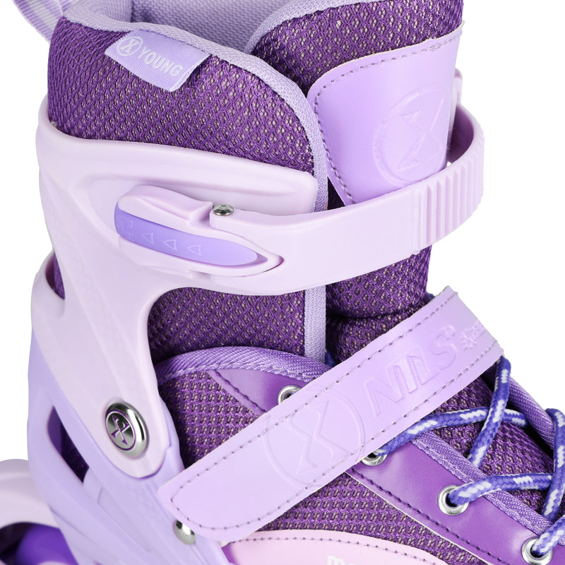 NA0189 LED SADA CHRÁNIČŮ NA BRUSLENÍ MOONBEAM FIALOVÉ VELIKOST L (39-42) NILS EXTREME