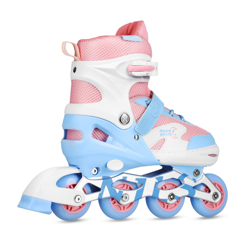 NA0189 LED SADA CHRÁNIČŮ NA INLINE BRUSLÍ MOONBEAM BÍLÉ VELIKOST S (31-34) NILS EXTREME