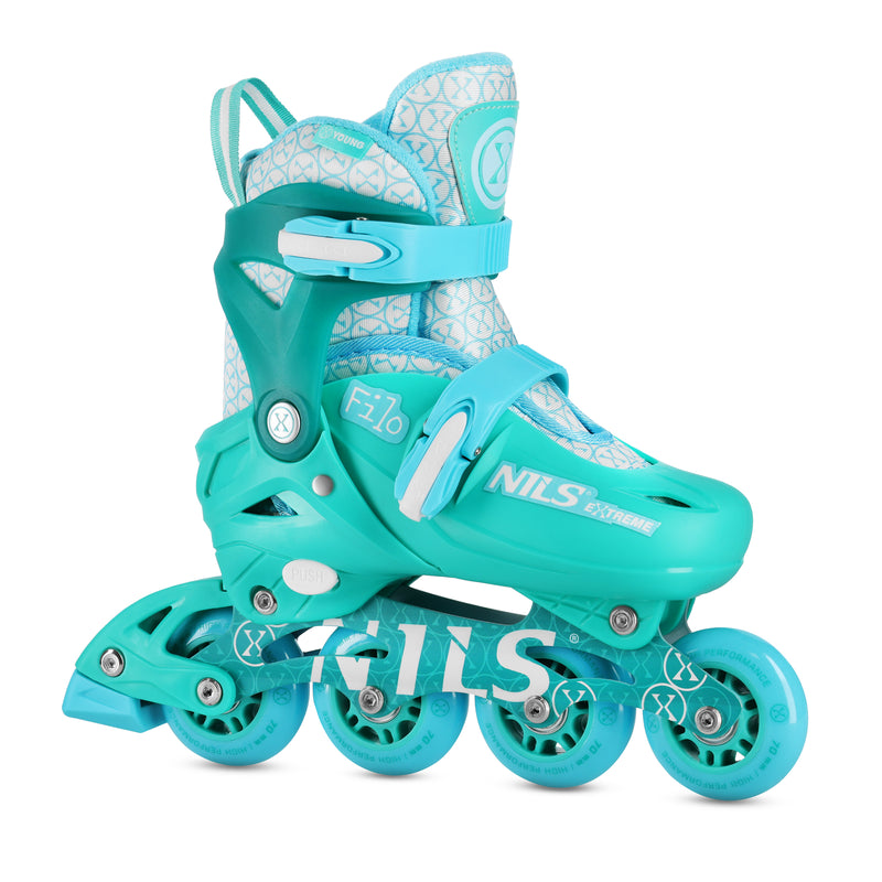 NA13102 FILO NŮŽE NA INLINE BRUSLÍ ZELENÉ VELIKOST XS (26-29) NILS EXTREME