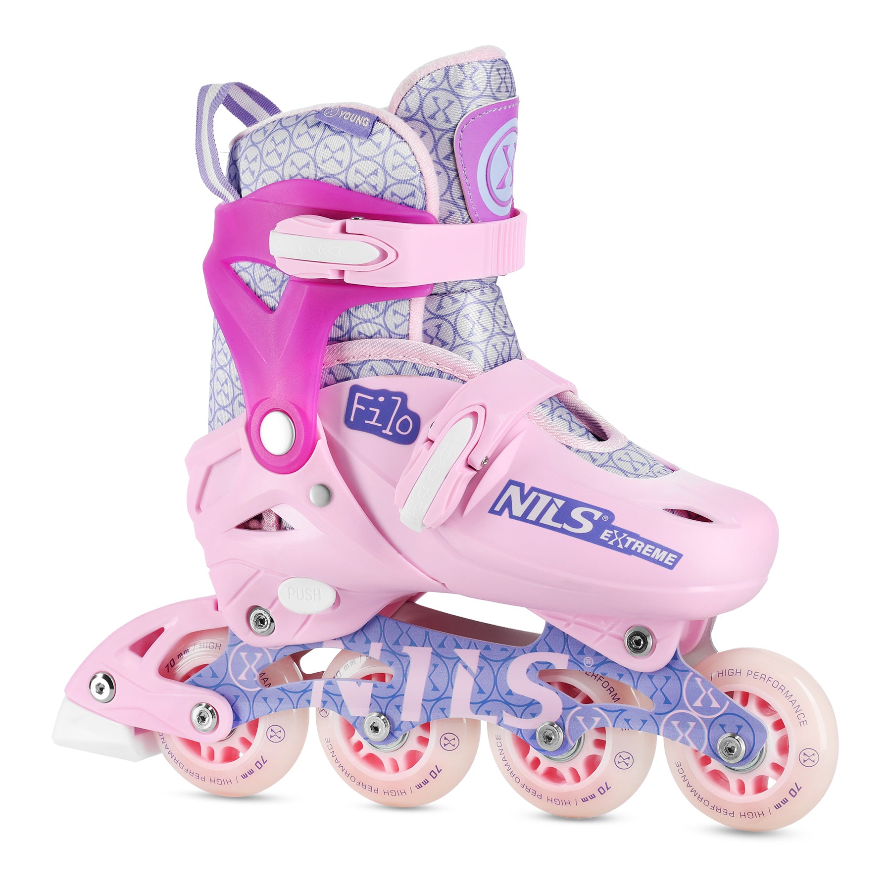 NA13102 FILO RŮŽOVÉ NŮŽE NA INLINE BRUSLÍ VELIKOST XS (26-29) NILS EXTREME