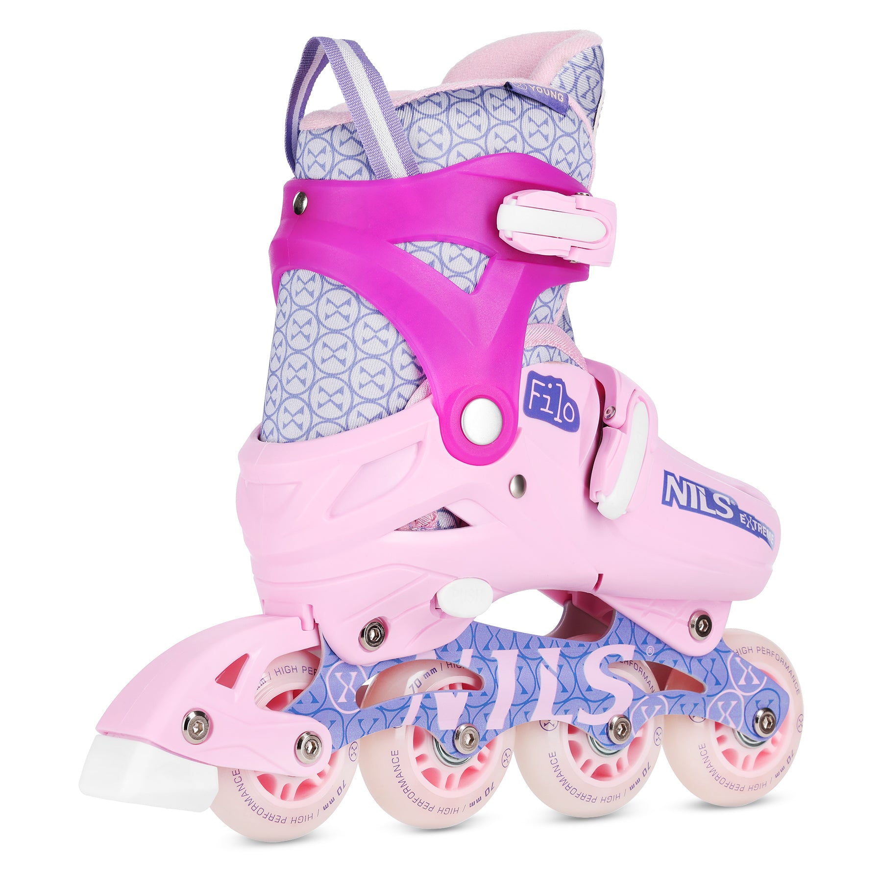 NA13102 FILO RŮŽOVÉ NŮŽE NA INLINE BRUSLÍ VELIKOST XS (26-29) NILS EXTREME