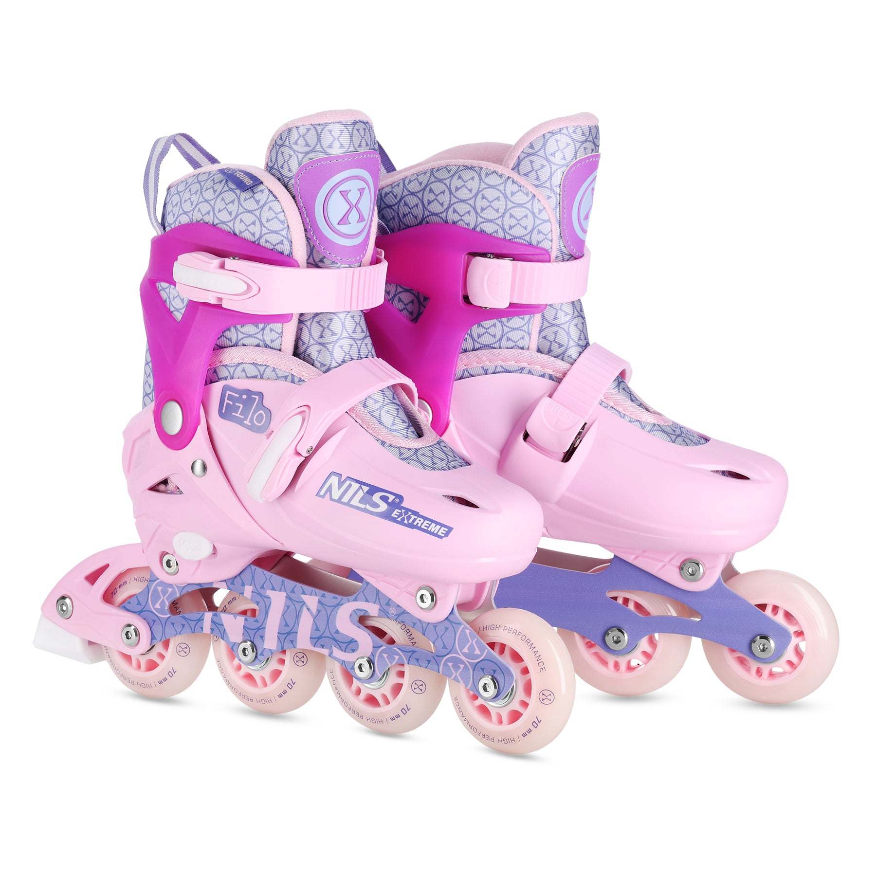 NA13102 FILO RŮŽOVÉ NŮŽE NA INLINE BRUSLÍ VELIKOST XS (26-29) NILS EXTREME