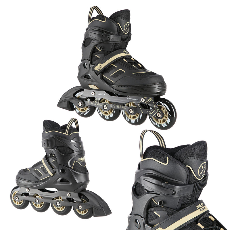 NA14174 A BLACK-BEIGE SIZE M (35-38) NILS EXTREME OUTLET ROLLER SKATES