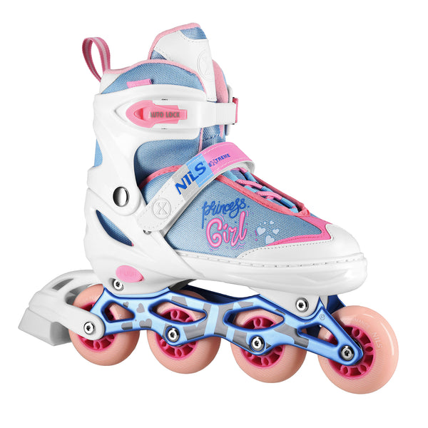 NA18168A PRINCESS WHITE ROLLER SKATES SIZE S (31-34) NILS EXTREME