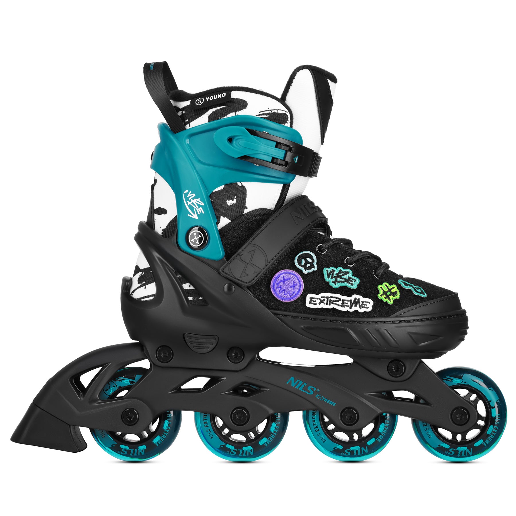 NA2053A ŁYŻWOROLKI VIBE TURKUSOWE ROZM. M(37-40) NILS EXTREME