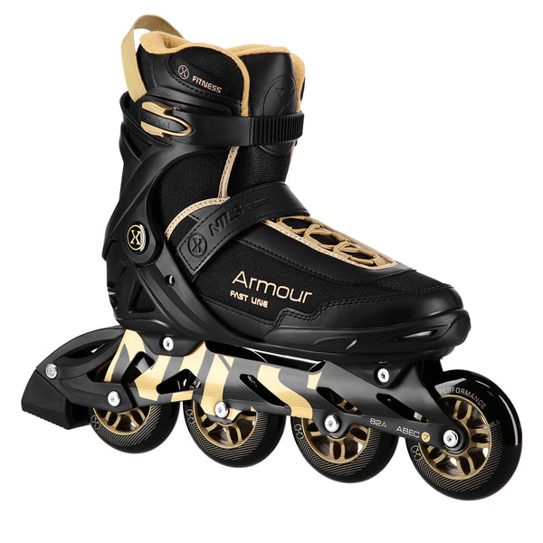 NA22151 ARMOUR BLACK GOLD INLINE SKATES SIZE 43 NILS EXTREME