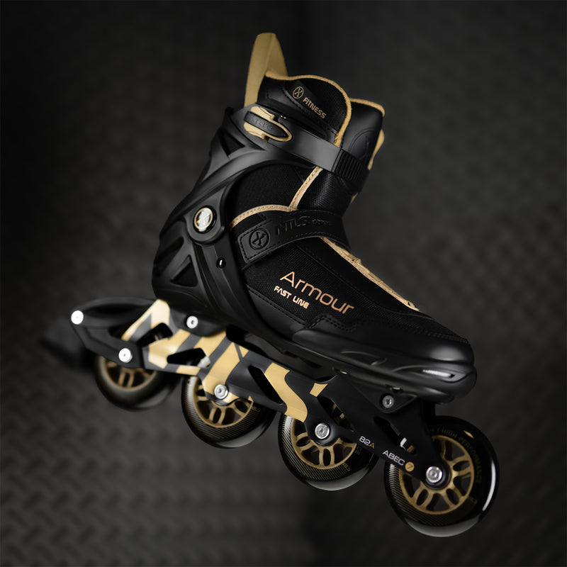 NA22151 ARMOUR BLACK GOLD INLINE SKATES SIZE 39 NILS EXTREME