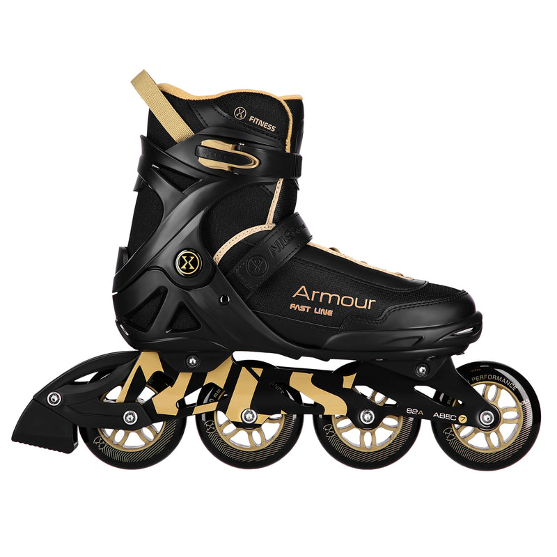 NA22151 ARMOUR BLACK GOLD INLINE SKATES SIZE 41 NILS EXTREME