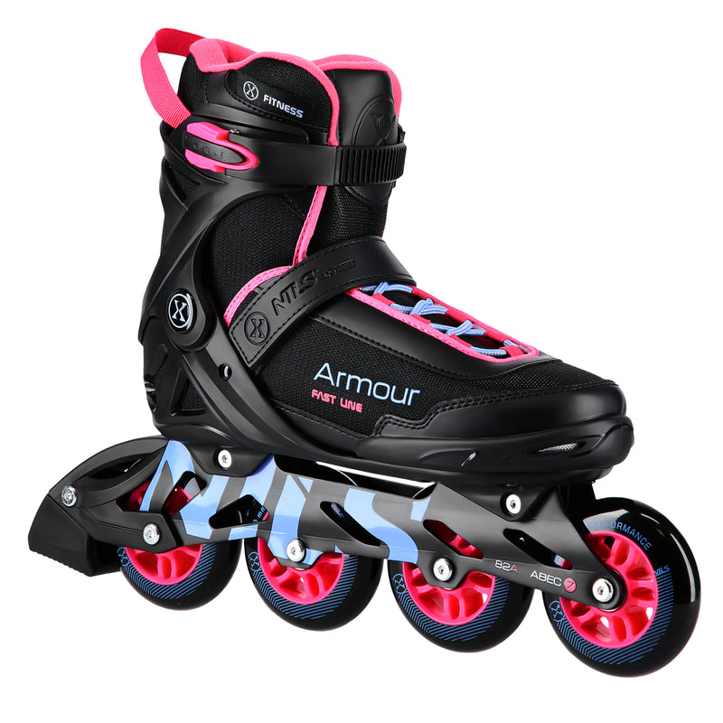 NA22151 ARMOUR BLACK PINK ROLLER SKATES SIZE 39 NILS EXTREME