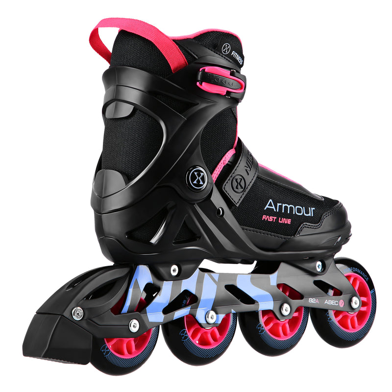 NA22151 ARMOUR BLACK PINK ROLLER SKATES SIZE 43 NILS EXTREME