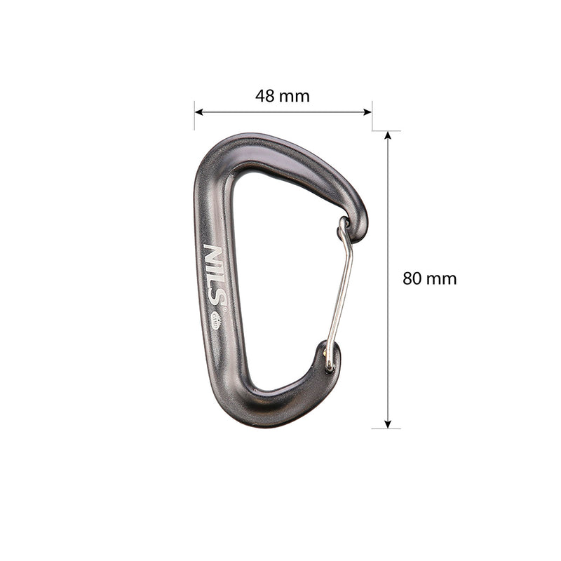 NC1707 GREY CARABINER 12 KN NILS CAMP