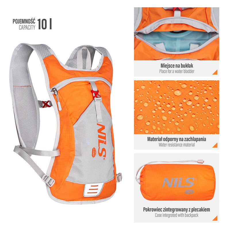 NC1708 ORANGE TRIPPER RUNNING BACKPACK NILS CAMP