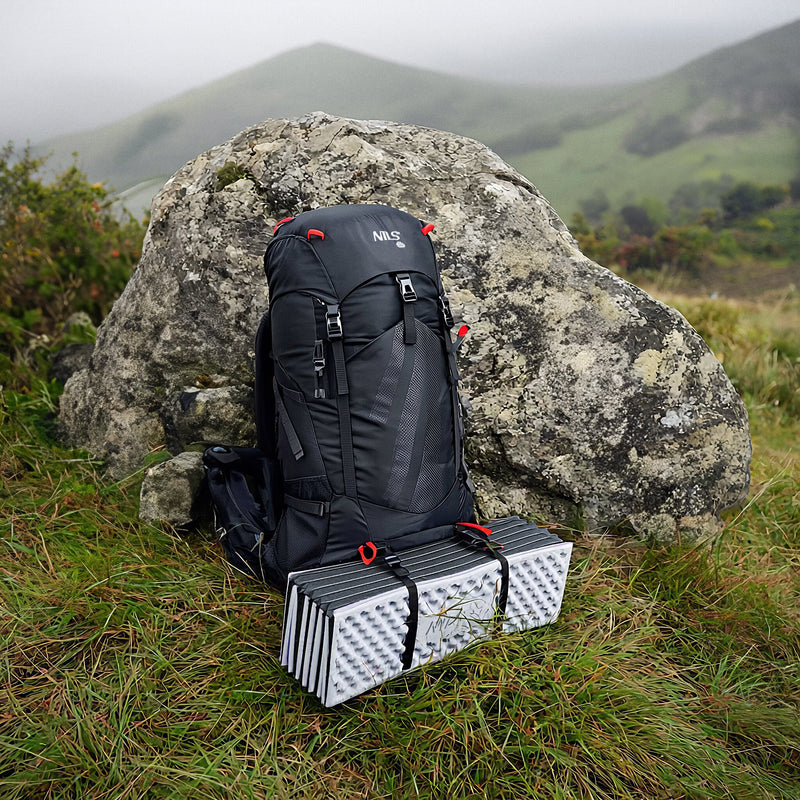 NC17103 KARIMATA SKŁADANA TURYSTYCZNA Z PODBICIEM ALUMINIOWYM + XPE 195 CM CZARNA NILS CAMP