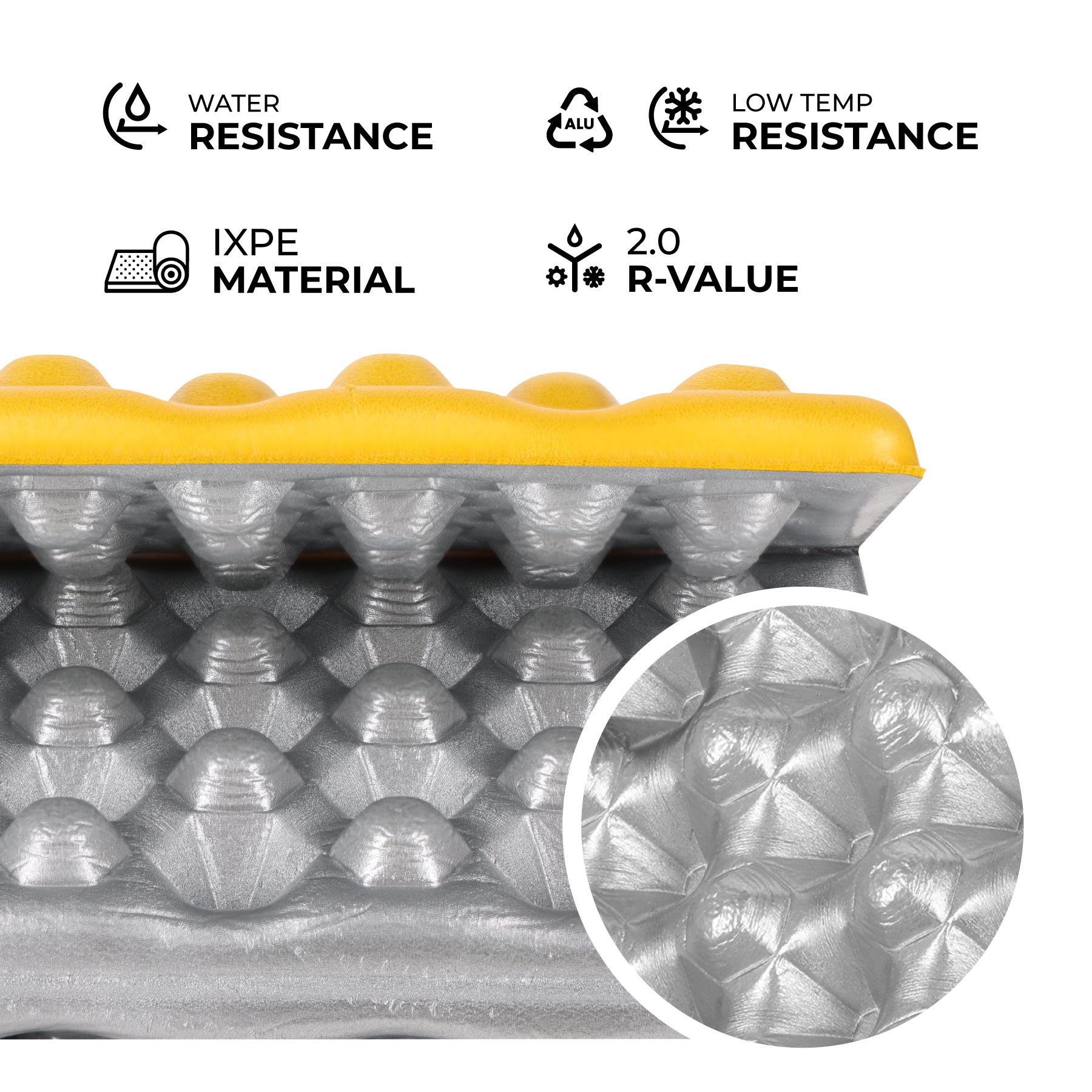 NC17105 MATA KEMPINGOWA DO SIEDZENIA Z PODBICIEM ALUMINIOWYM +IXPE 40 CM ŻÓŁTA NILS CAMP