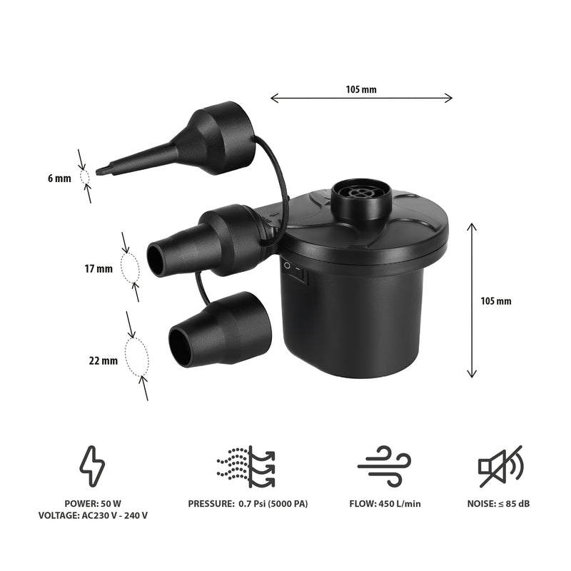 NC17115 POMPKA ELEKTRYCZNA 230-12V + PRZEJŚCIÓWKI NILS CAMP