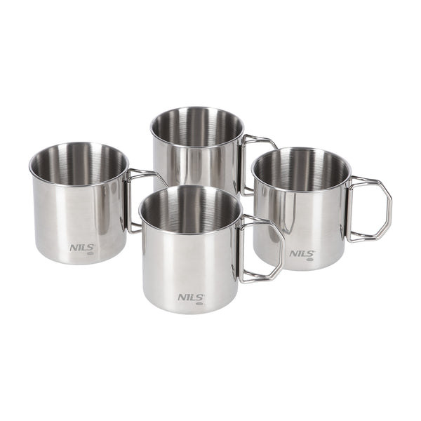 NC1762 NILS CAMP STAINLESS STEEL MUGS SET OF FOUR