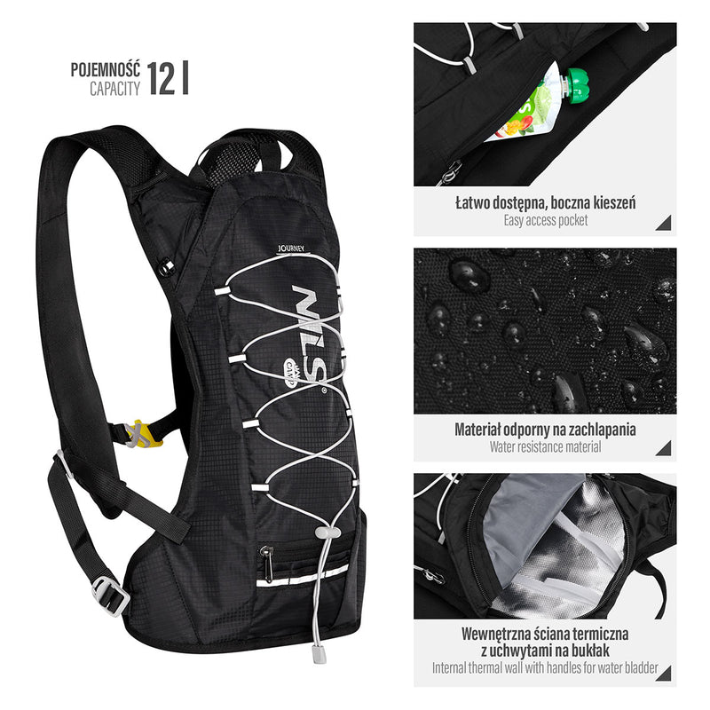 NC1797 BLACK JOURNEY NILS CAMP RUNNING BACKPACK