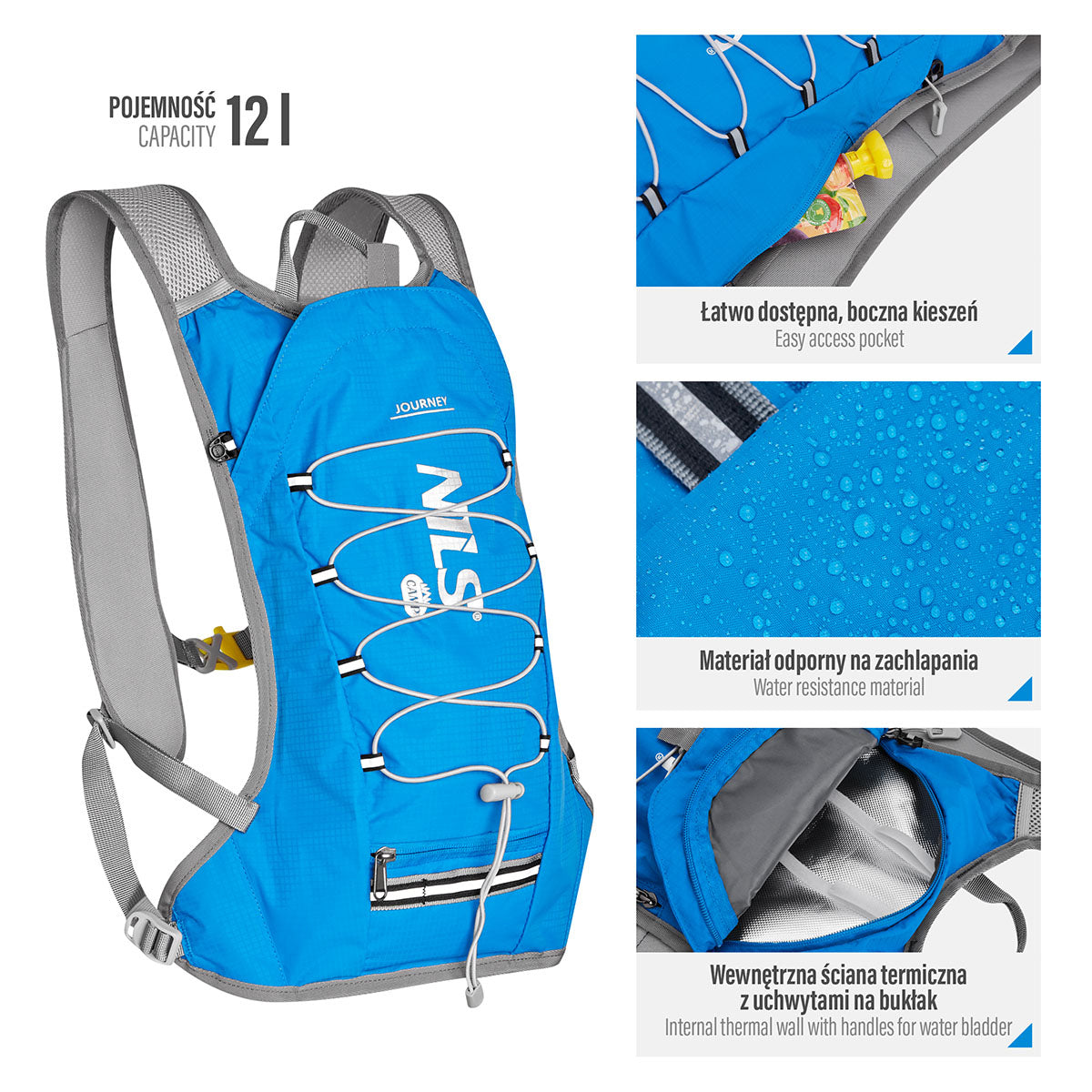 Běžecký batoh NC1797 MODRÝ JOURNEY NILS CAMP